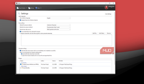 Eraser program settings.