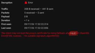 Error certificate PCAPdroid