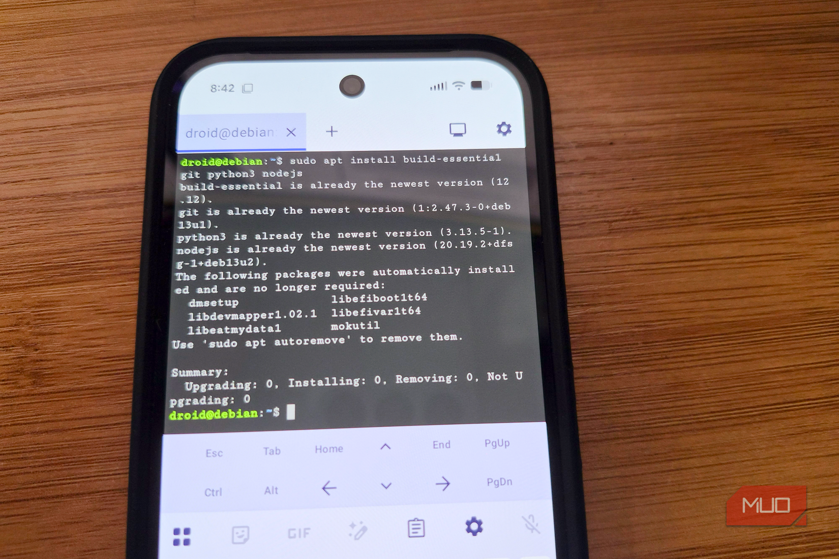 Как запустить полноценный Linux Debian на смартфоне Google Pixel Терминал Debian на экране смартфона Pixel