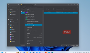 file pilot app context menu with shortcut operations and folder navigation