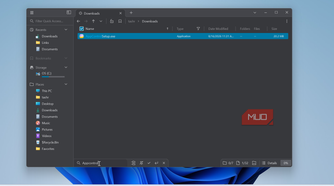 file pilot app downloads folder with appcontrol setup executable file