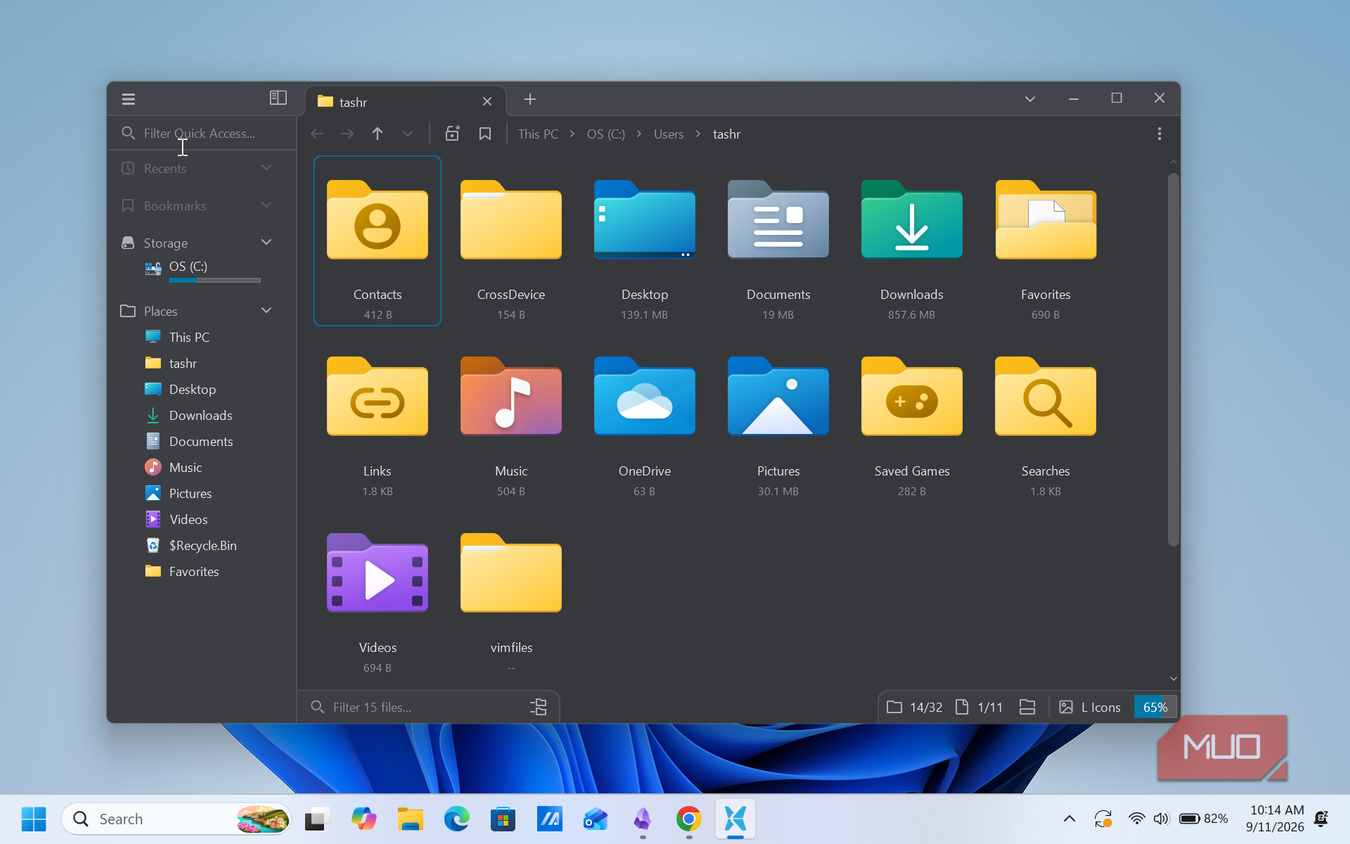 file pilot app showing tashr folder contents with documents downloads music and pictures