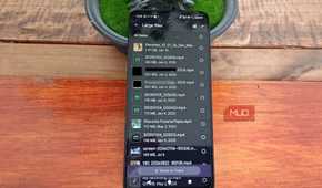 Files by Google showing large files in list view with the largest items at the top