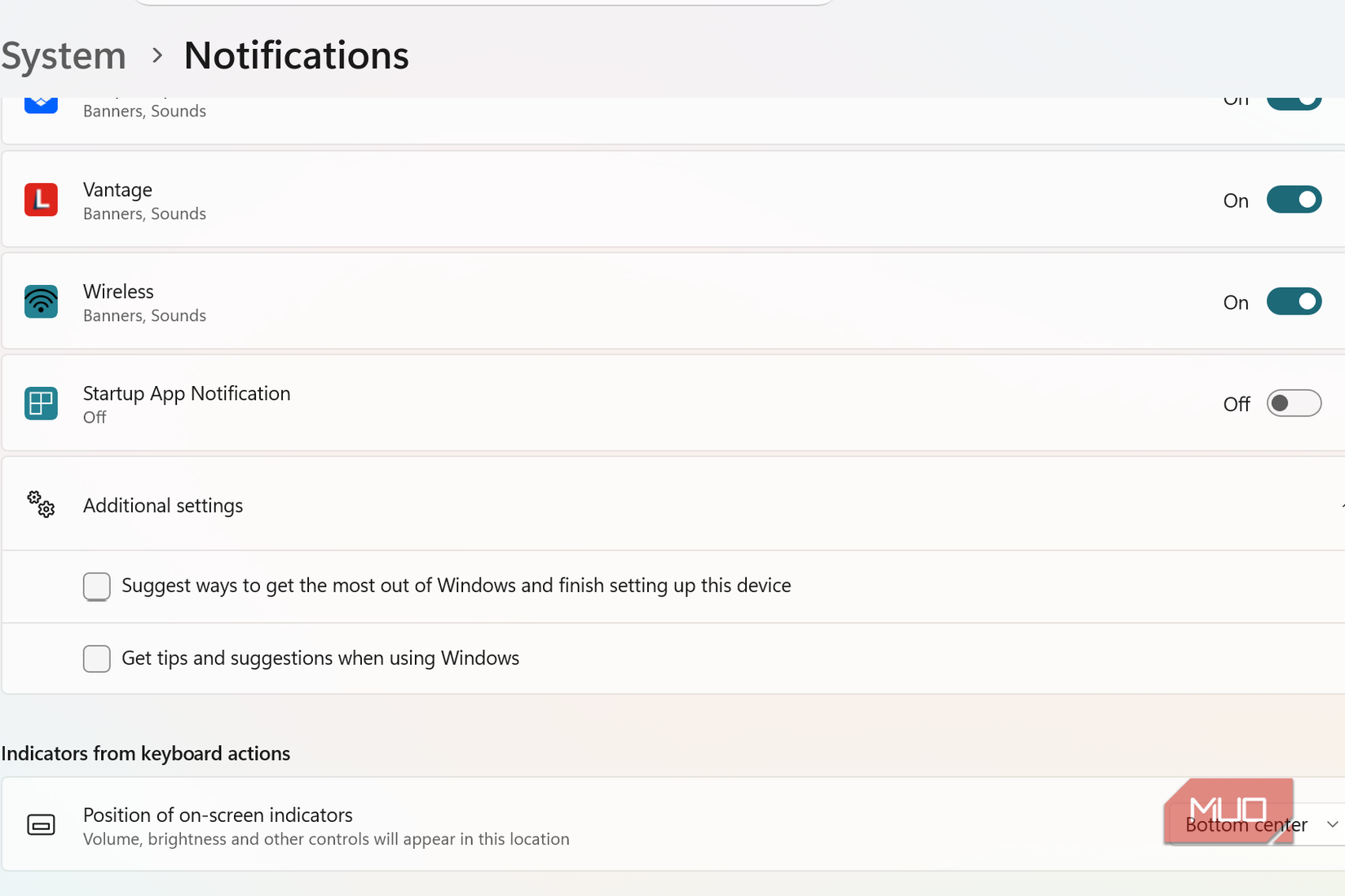 system notifications windows 11