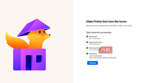 Confirmation of Firefox data imported.