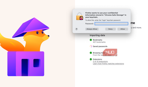 Firefox security check during import.