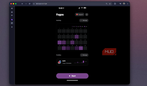 Foqos recreation at 127.0.0.1-5173 showing the home screen heatmap and purple Start button