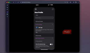 Foqos recreation showing the New Profile form with Allow Only Selected Apps off