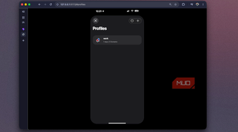 Foqos recreation showing the Profiles screen with a single work profile listed