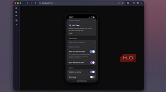Foqos web recreation showing the New Profile form scrolled to the Options toggles