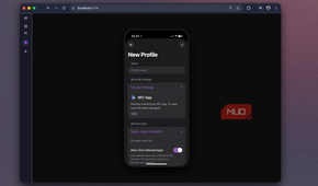 Foqos web recreation showing the New Profile form with Allow Only Selected Apps on
