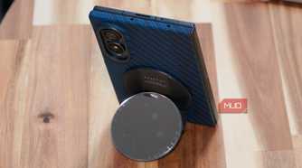 The Samsung Galaxy Z Fold 8 with a MagSafe case and stand.