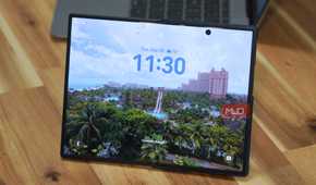 The Samsung Galaxy Z Fold 8 with MagSafe case on a table.