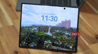 The Samsung Galaxy Z Fold 8 with MagSafe case on a table.