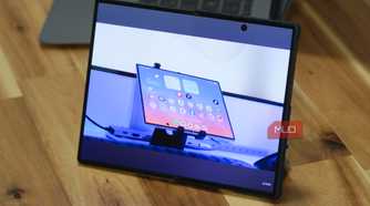 The Samsung Galaxy Z Fold 8 with MagSafe case on a table.