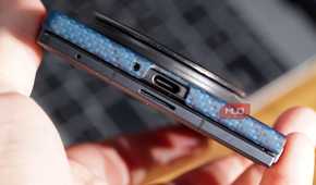 The Samsung Galaxy Z Fold 8 with MagSafe case on a table.