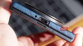 The Samsung Galaxy Z Fold 8 with MagSafe case on a table.