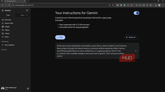 Gemini saved instructions telling it to query the shared memory table.