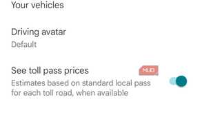 google maps trip options preferences interface