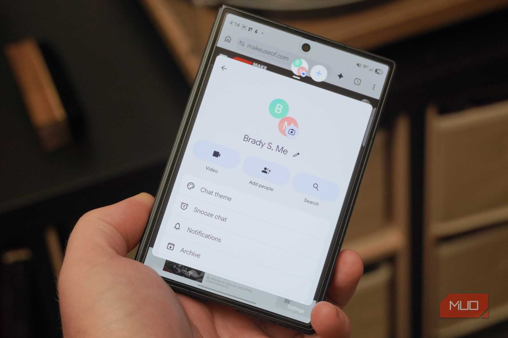 The snooze button in a Google Messages bubble.