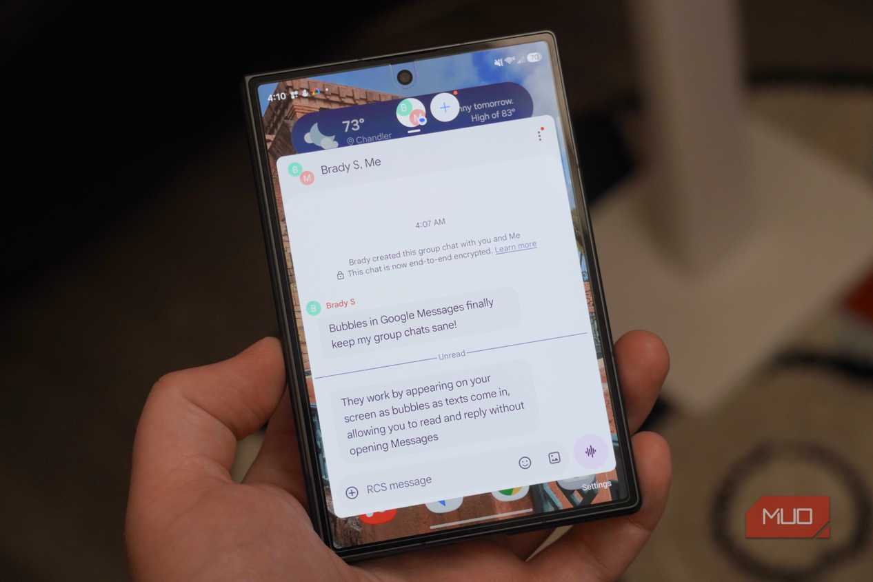 A chat bubble in Google Messages.