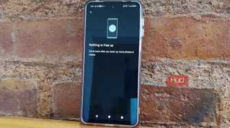 Android phone showing Google Photos with nothing left to free up after the storage cleanup