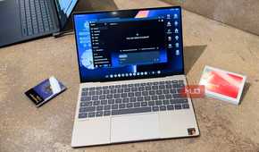 The Dell XPS Googlebook with Gemini opened.