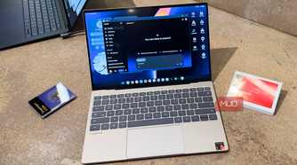 The Dell XPS Googlebook with Gemini opened.
