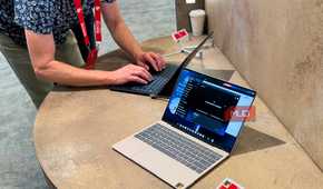 Typing on a Dell XPS Googlebook.