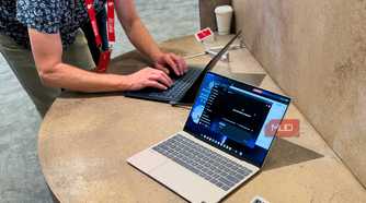 Typing on a Dell XPS Googlebook.