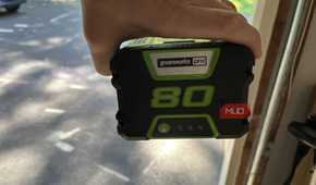 A Greenworks Pro 80V battery