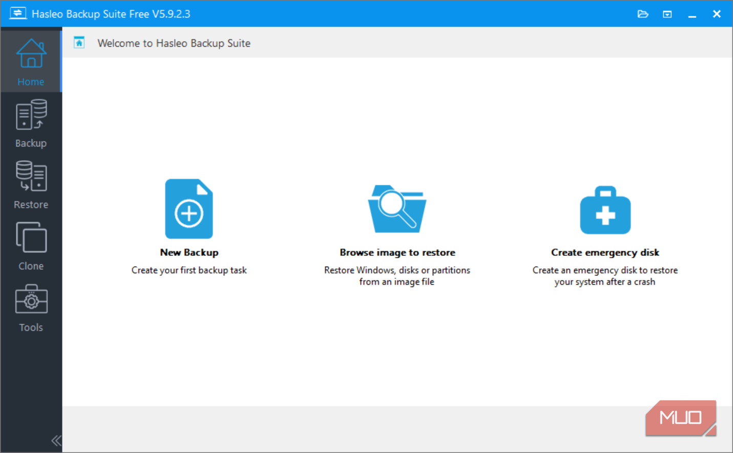Hasleo new backup menu