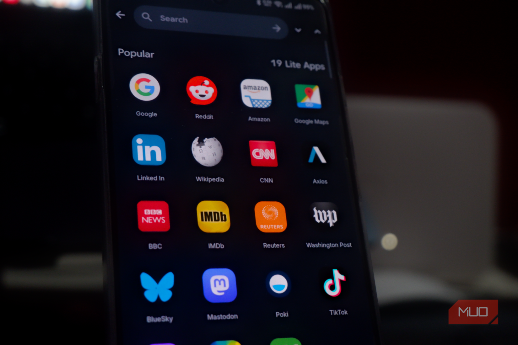 The Hermit app showing popular Lite applications