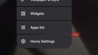 Home-screen long-press menu