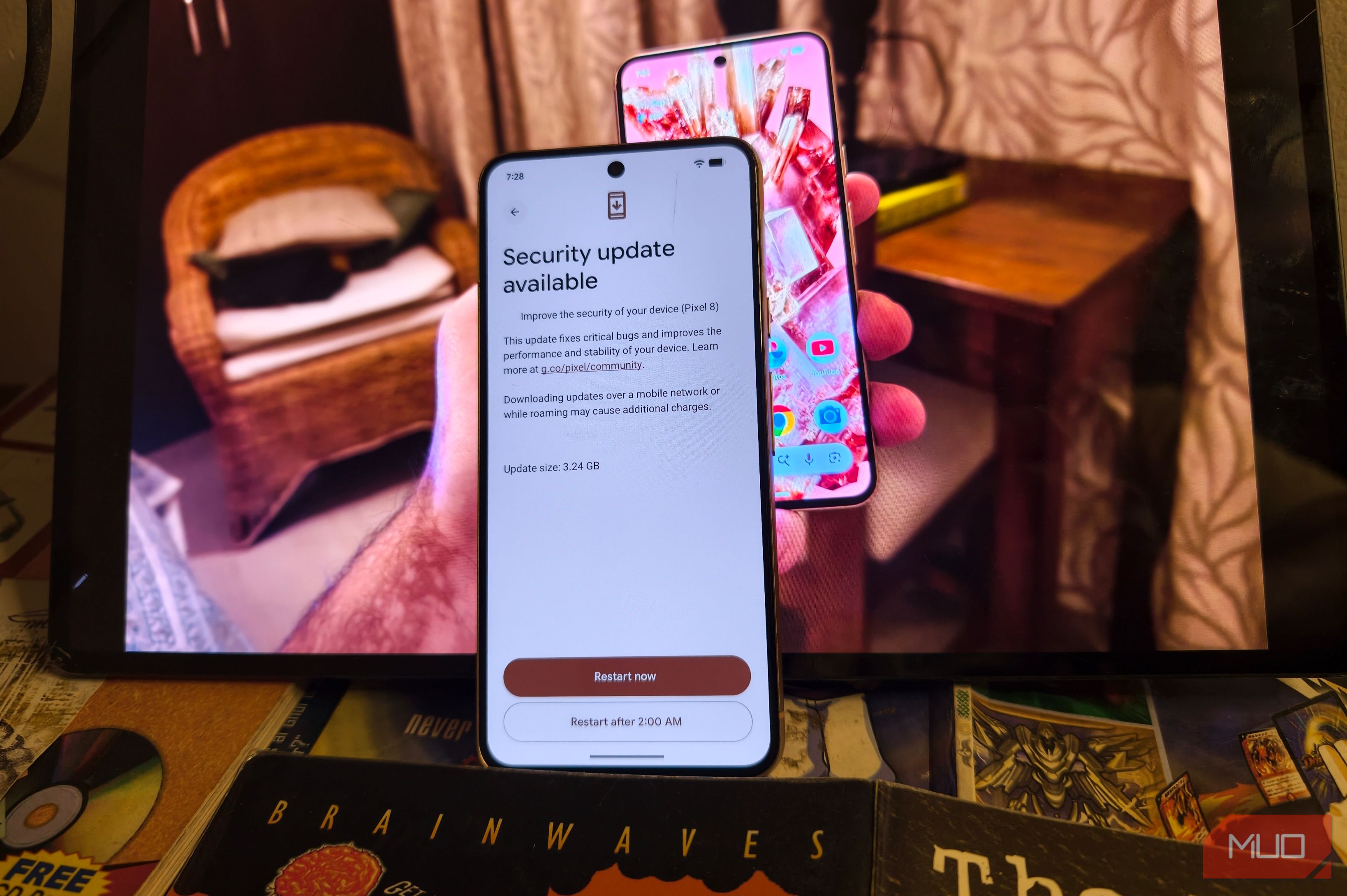 system update prompt on Pixel 8