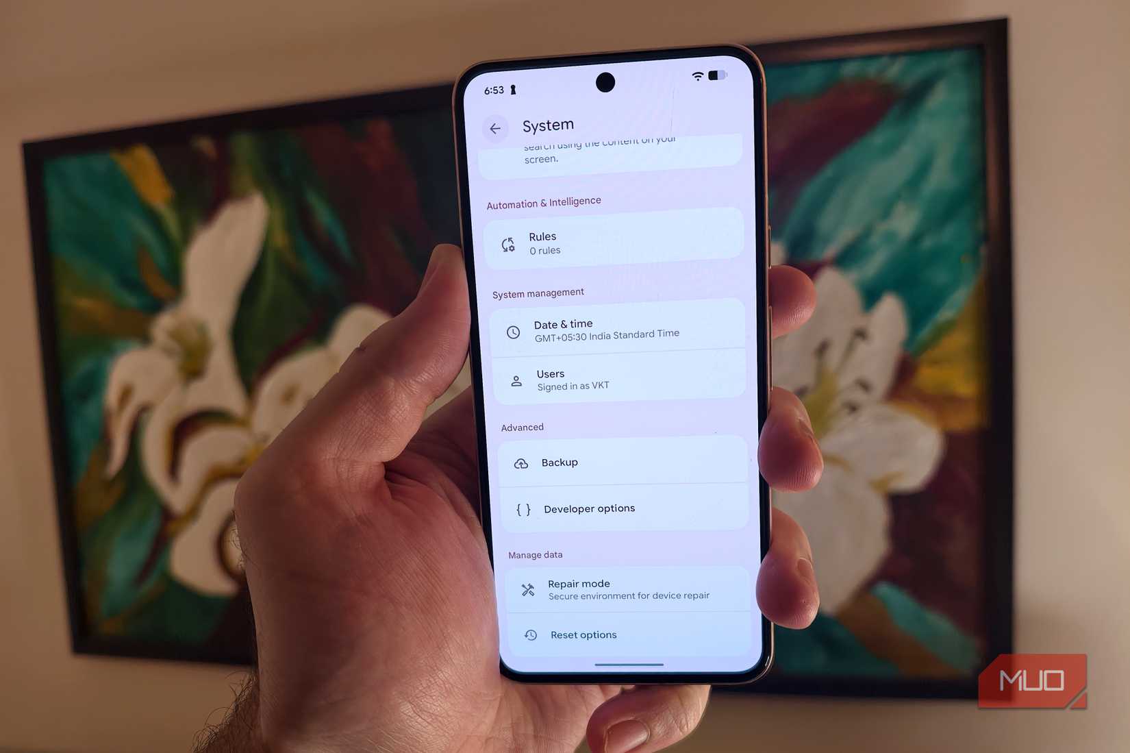 android system settings on pixel 8