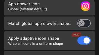 Instagram icon customization settings menu