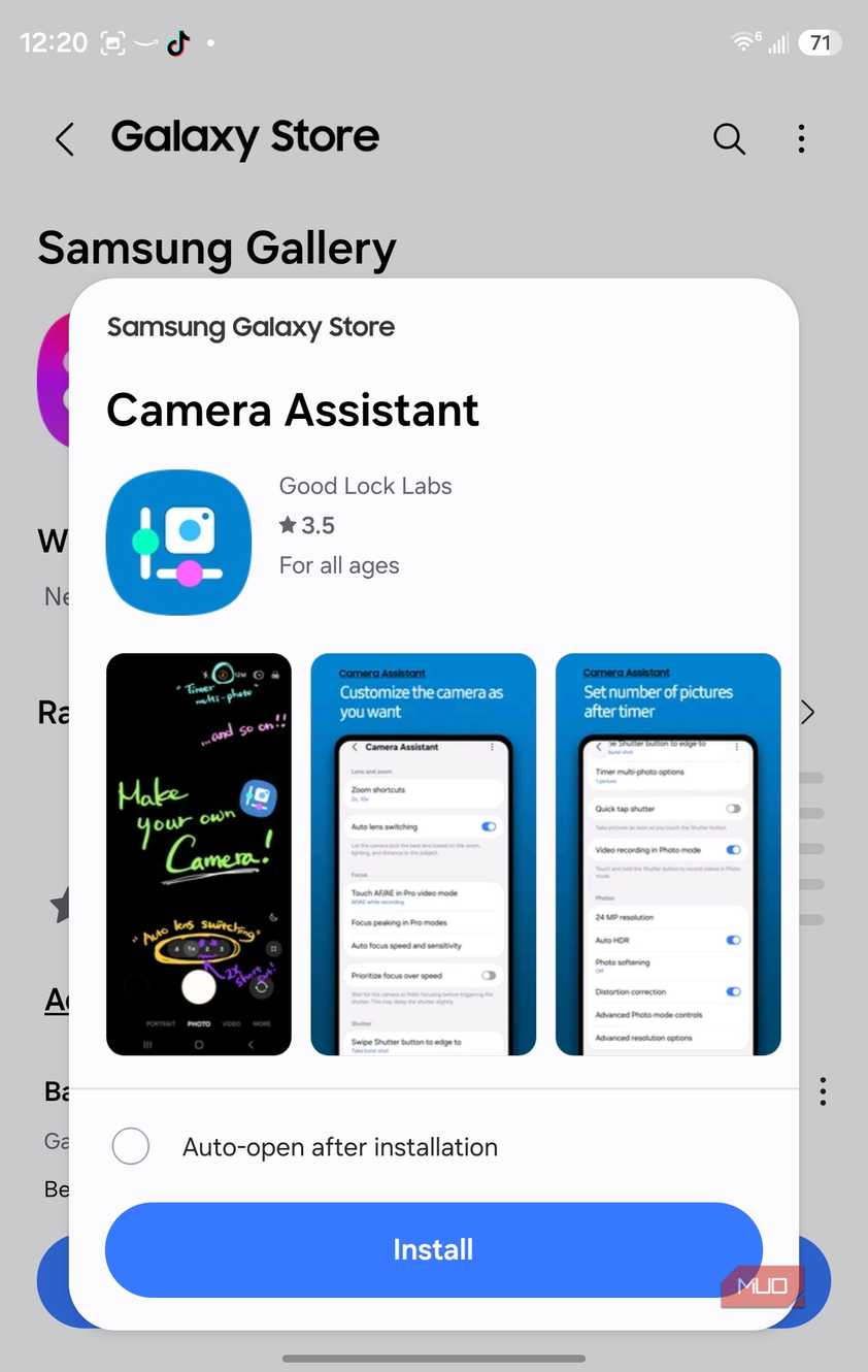 install camera assistant