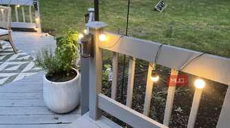Govee outdoor lights on a deck