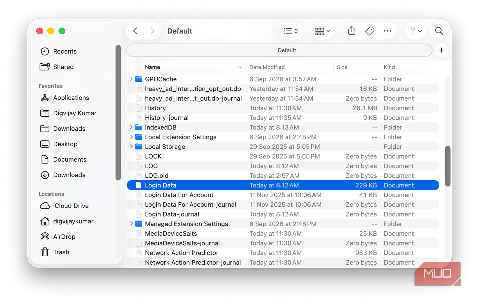 Файл Login Data браузера Chrome в системе macOS Файл Login Data браузера Chrome в системе macOS