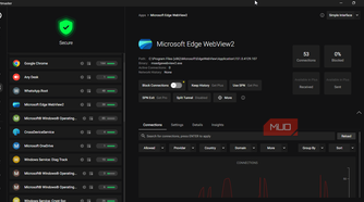 Microsoft Edge Webview2 on Portmaster