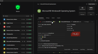 Microsoft Operating System ...in.data.microsoft.com blocked connection on Portmaster.