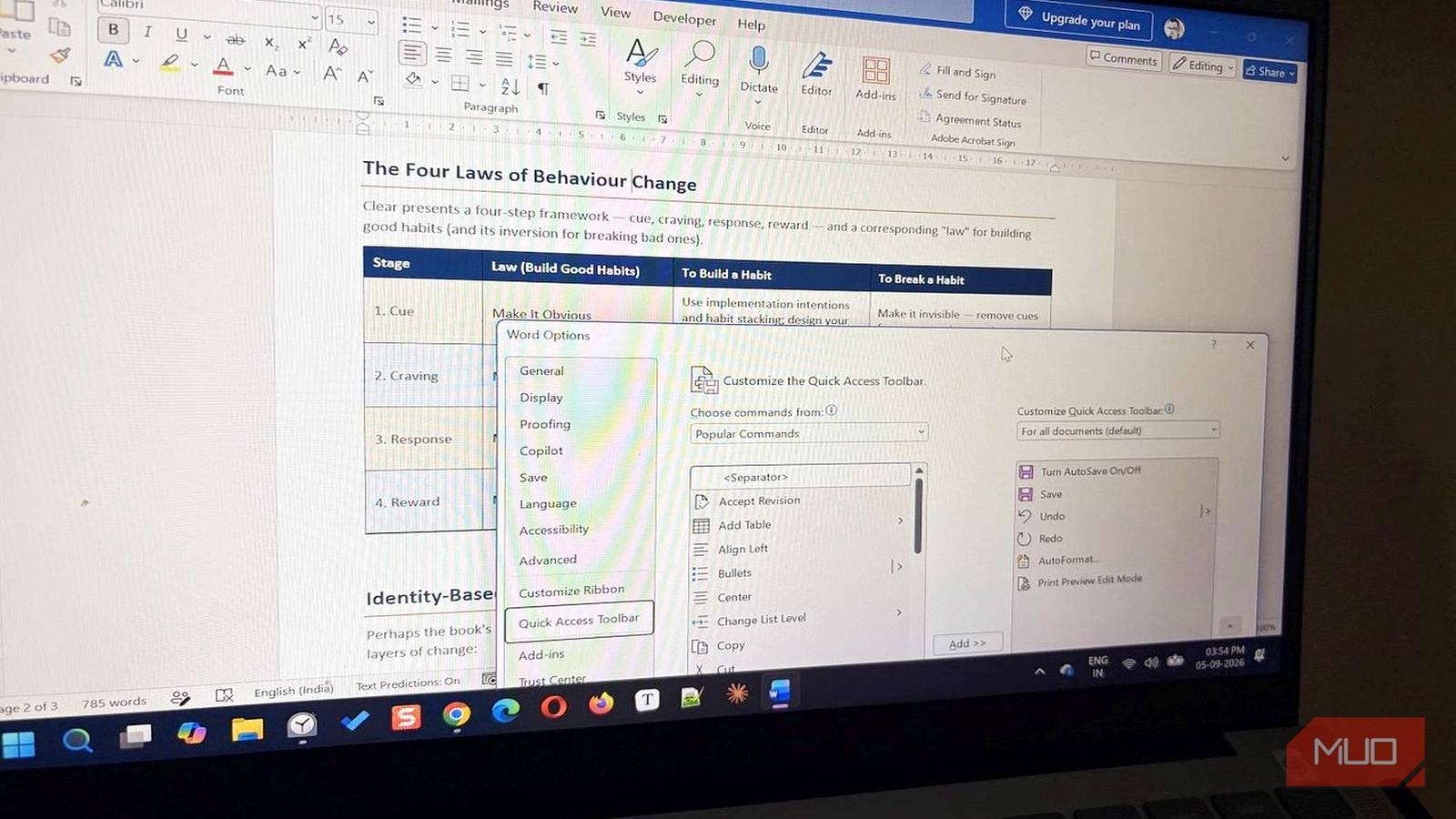 A Microsoft Word document with Word Option on display.