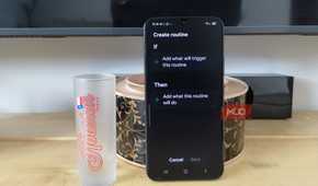 Samsung Galaxy Create routine screen with empty If and Then conditions