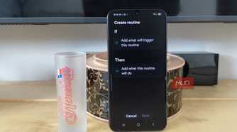 Samsung Galaxy Create routine screen with empty If and Then conditions