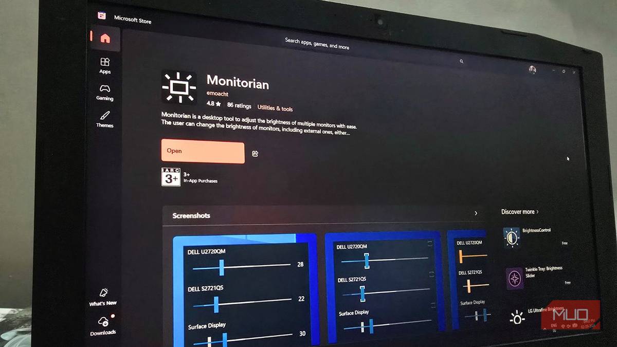 This free app adds the external-monitor brightness slider that Windows 11 forgot