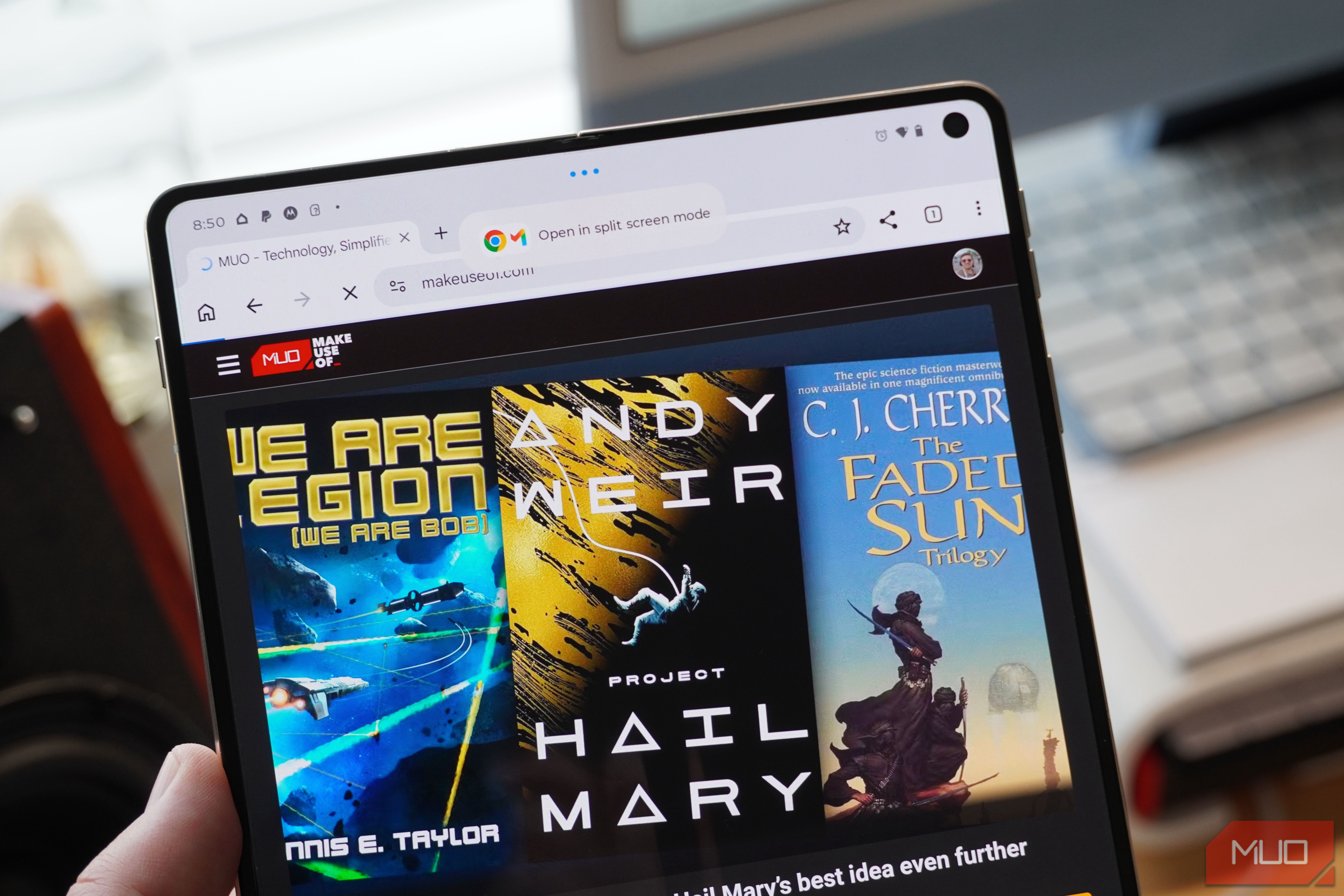 Open app in split screen mode prompt.