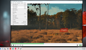 mpc hc media player file menu open displaying video file
