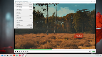 mpc hc media player file menu open displaying video file