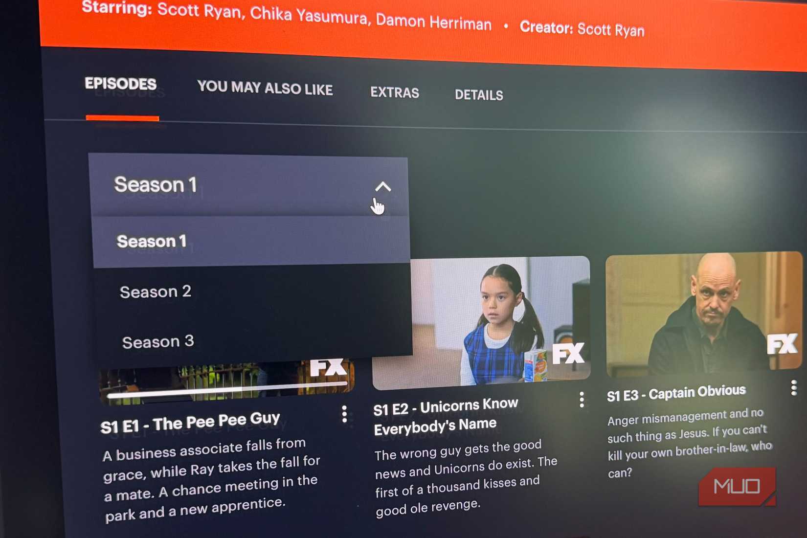 Mr. Inbetween on Hulu.